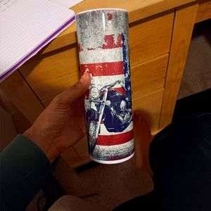 20oz bike with flag tumblers